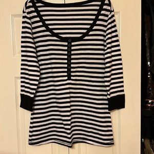 Calvin Klein Jeans black & white striped tunic top size M